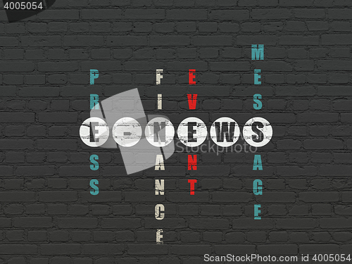 Image of News concept: E-news in Crossword Puzzle