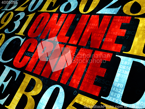 Image of Protection concept: Online Crime on Digital background