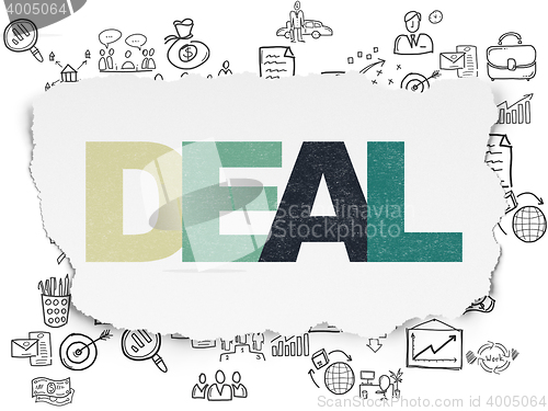 Image of Business concept: Deal on Torn Paper background