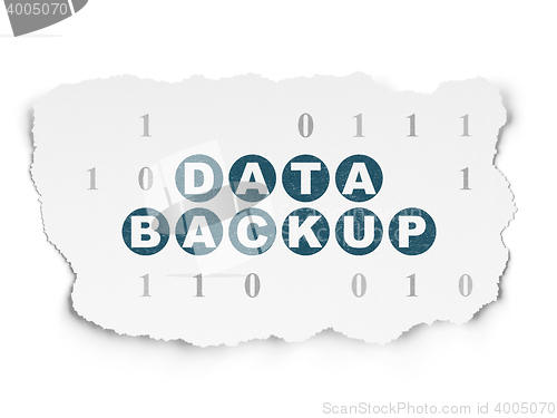 Image of Data concept: Data Backup on Torn Paper background