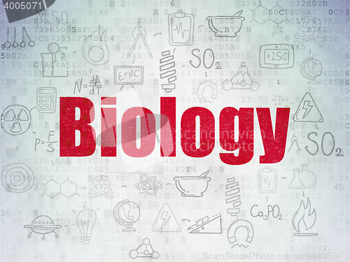 Image of Science concept: Biology on Digital Data Paper background