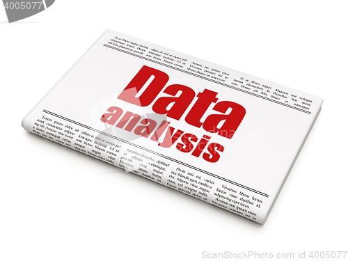 Image of Data concept: newspaper headline Data Analysis