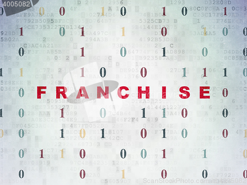 Image of Finance concept: Franchise on Digital Data Paper background