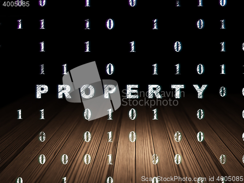 Image of Business concept: Property in grunge dark room