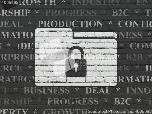Image of Finance concept: Folder With Lock on wall background
