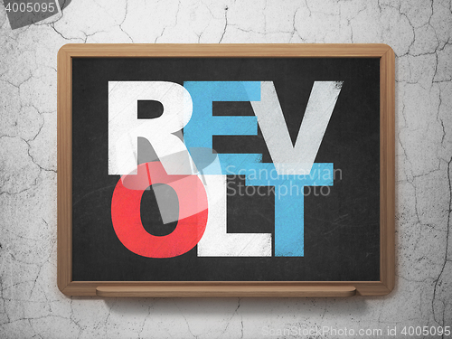 Image of Politics concept: Revolt on School board background