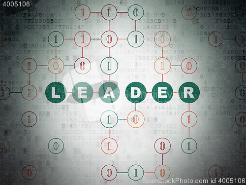 Image of Business concept: Leader on Digital Data Paper background
