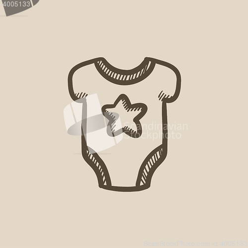 Image of Baby short-sleeve bodysuit sketch icon.