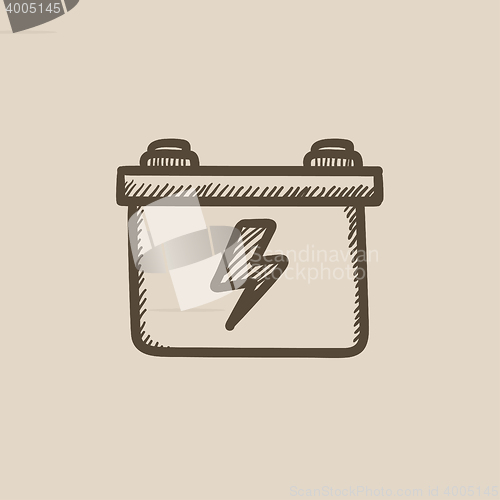 Image of Car battery sketch icon.