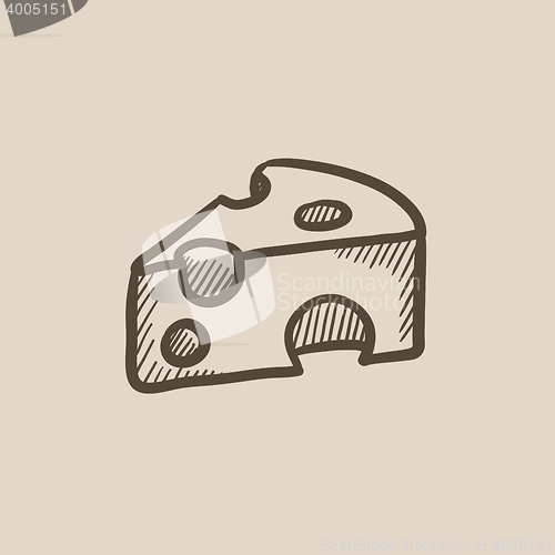 Image of Piece of cheese sketch icon.