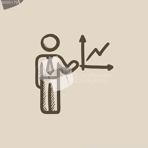 Image of Business report sketch icon.