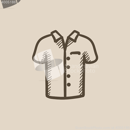 Image of Polo shirt sketch icon.