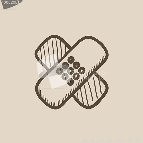 Image of Adhesive bandages sketch icon.