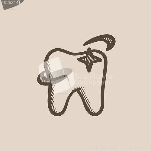 Image of Shining tooth sketch icon.