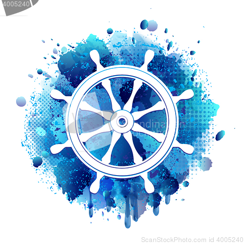 Image of Steering wheel for ship white icon