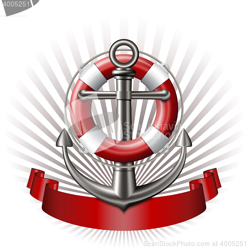 Image of Anchor emblem, vector