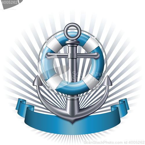 Image of Anchor emblem, vector