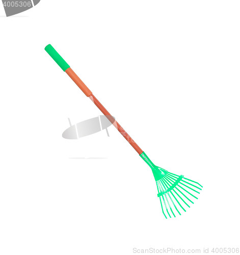 Image of Plastic rake isolated on the white background