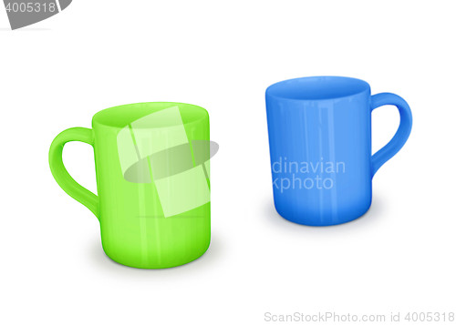 Image of cups on white background