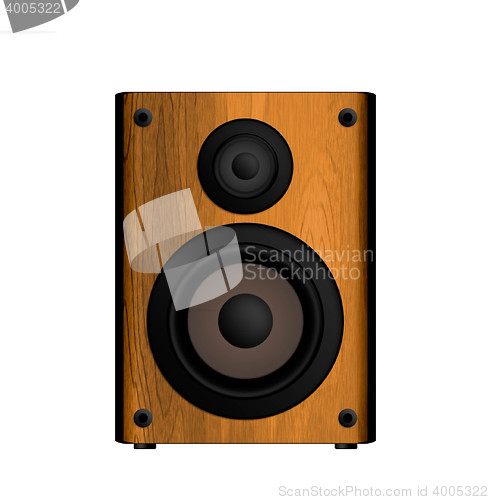 Image of Wooden Loud Speaker Isolated on White