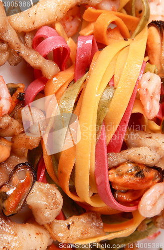 Image of Italian cuisine. Pasta with meat sauce