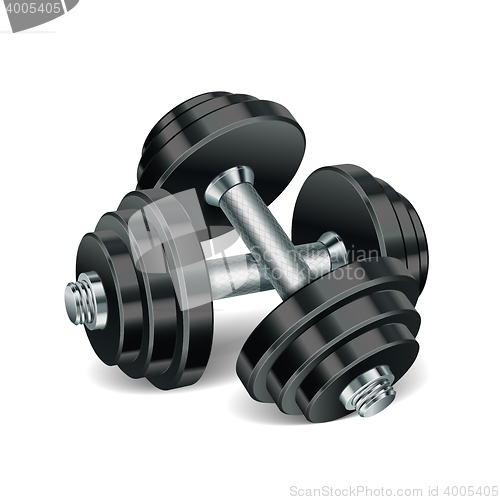 Image of Metal realistic dumbbells