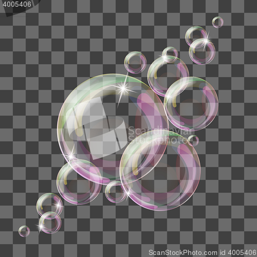 Image of Abstract background with transparent bubbles.