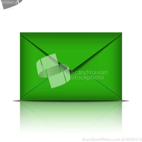 Image of Green envelope isolated on white background.