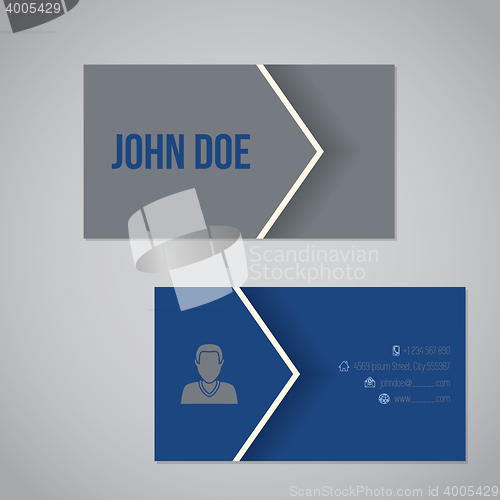 Image of Blue gray business card with cool arrow