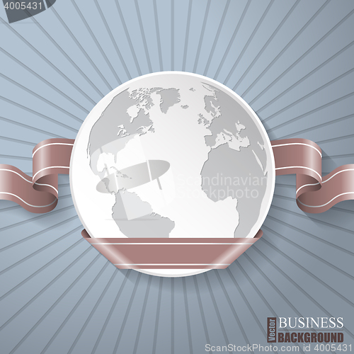 Image of Abstract brochure with globe and brown ribbon
