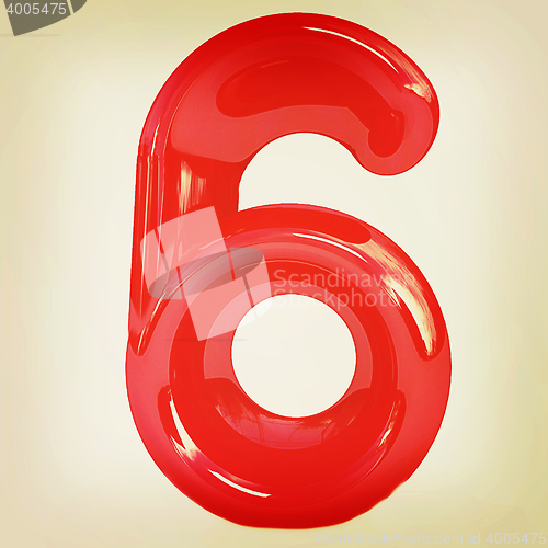 Image of Number \"6\"- six. 3D illustration. Vintage style.