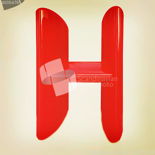 Image of Alphabet on white background. Letter \"H\". 3D illustration. Vinta