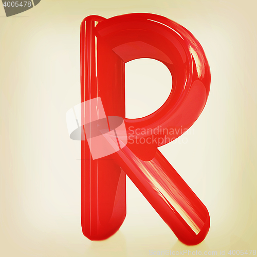 Image of Alphabet on white background. Letter \"R\". 3D illustration. Vinta