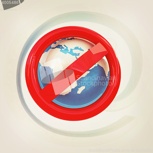 Image of Global e-mail protection with prohibition of spam. 3D illustrati