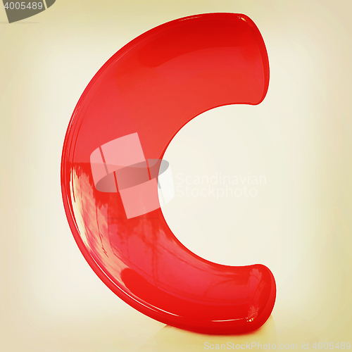 Image of Alphabet on white background. Letter \"C\". 3D illustration. Vinta