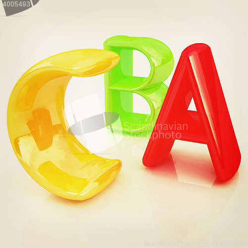 Image of colorful abc . 3D illustration. Vintage style.