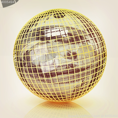 Image of Sphere from  dollar. 3D illustration. Vintage style.