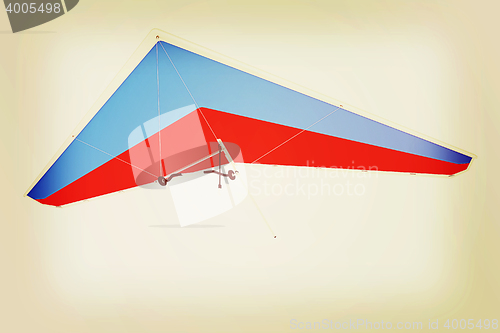 Image of Hang glider. 3D illustration. Vintage style.