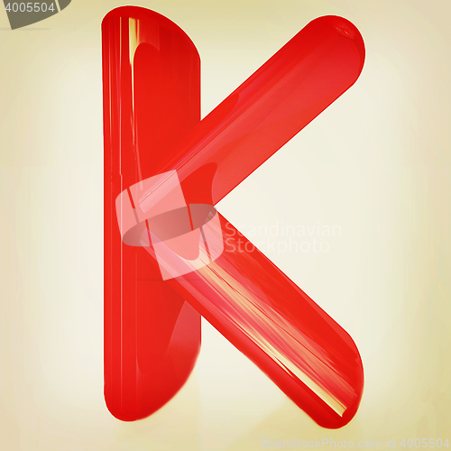 Image of Alphabet on white background. Letter \"K\". 3D illustration. Vinta