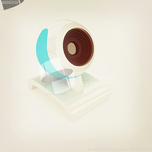 Image of Web-cam. 3D illustration. Vintage style.