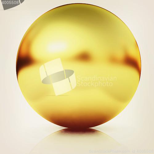 Image of Gold Ball 3d render. 3D illustration. Vintage style.