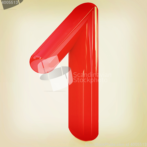 Image of Number \"1\"- one. 3D illustration. Vintage style.