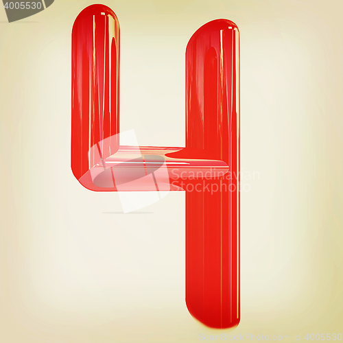 Image of Number \"4\"- four. 3D illustration. Vintage style.