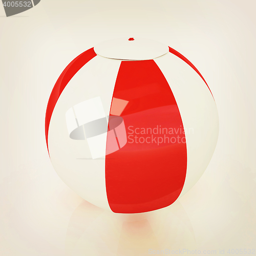 Image of colorful aquatic ball. 3D illustration. Vintage style.