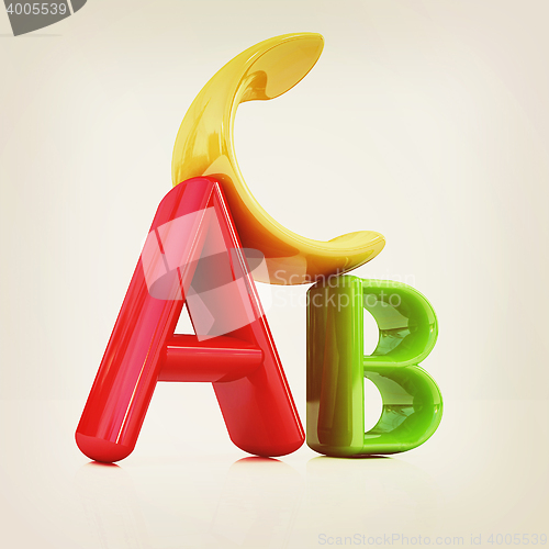 Image of colorful abc . 3D illustration. Vintage style.