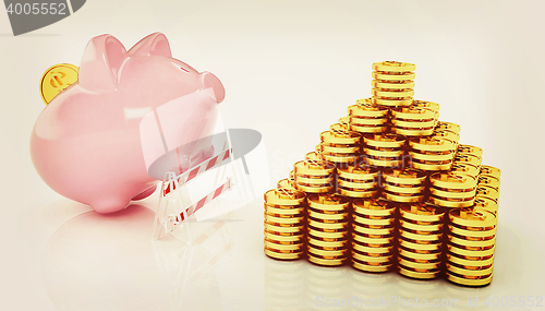Image of Savings no barriers!. 3D illustration. Vintage style.