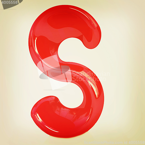 Image of Alphabet on white background. Letter \"S\". 3D illustration. Vinta