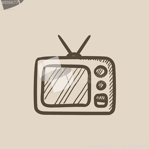 Image of Retro television sketch icon.