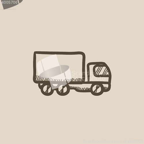 Image of Delivery truck sketch icon.