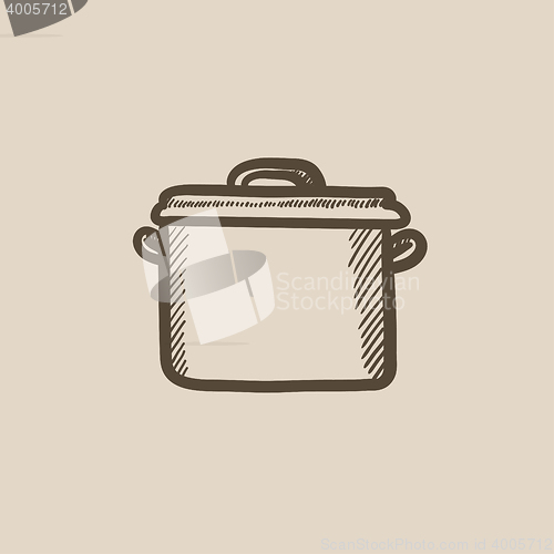 Image of Saucepan sketch icon.